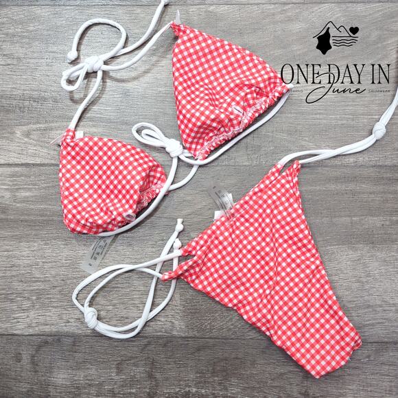 Adisputent Adjustable Triangle Tie Side Bikini Swimsuit Size S - Picture 6 of 6